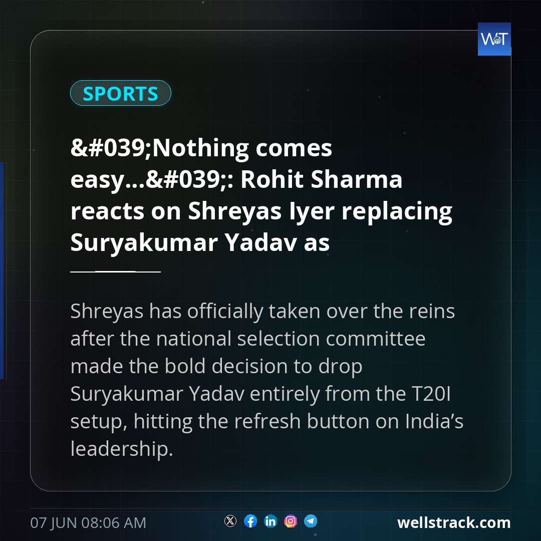 'Nothing comes easy...': Rohit Sharma reacts on Shreyas Iyer replacing Suryakumar Yadav as India's T20I captain