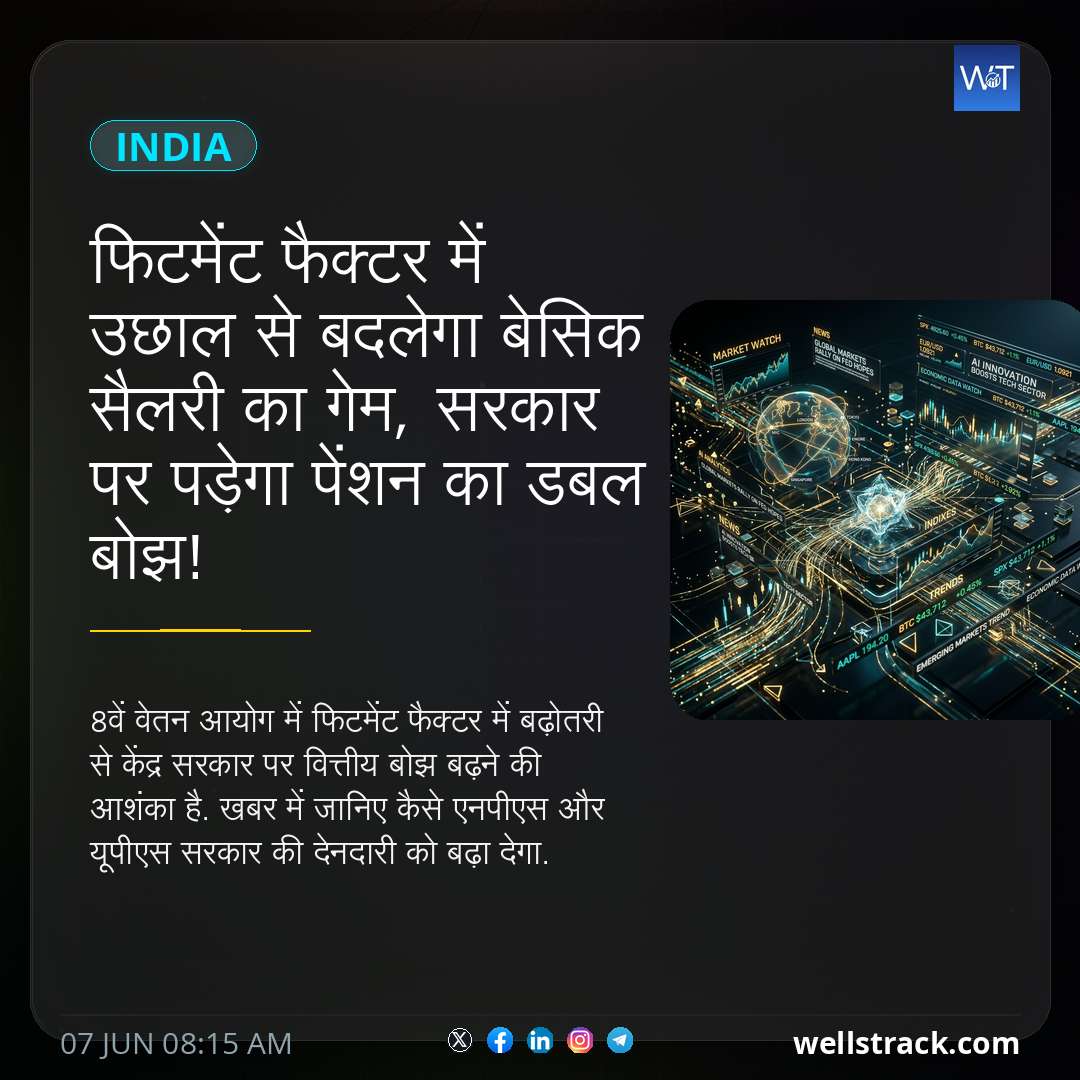फिटमेंट फैक्टर में उछाल से बदलेगा बेसिक सैलरी का गेम, सरकार पर पड़ेगा पेंशन का डबल बोझ! — WellsTrack
