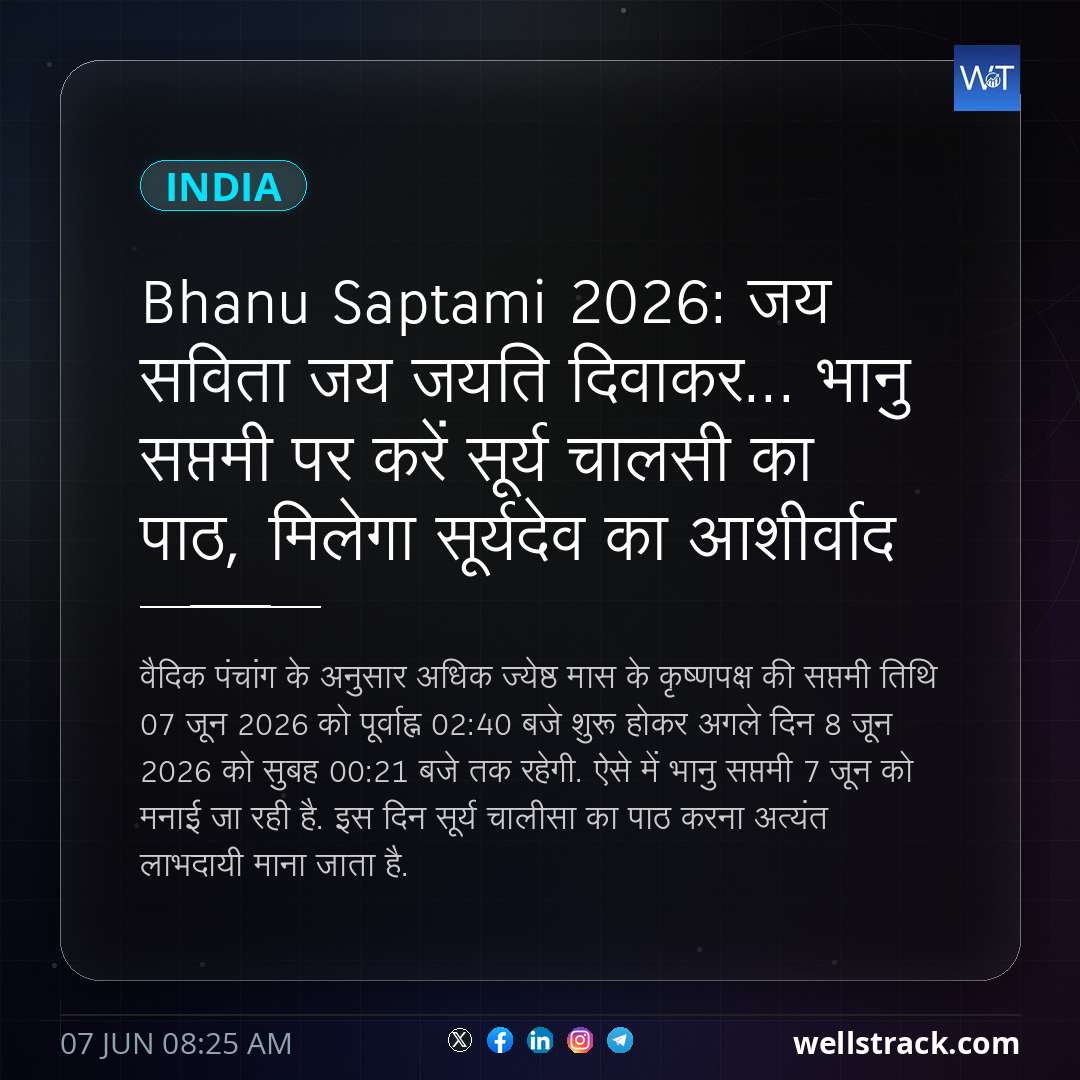 Bhanu Saptami 2026: जय सविता जय जयति दिवाकर... भानु सप्तमी पर करें सूर्य चालसी का पाठ, मिलेगा सूर्यदेव का आशीर्वाद