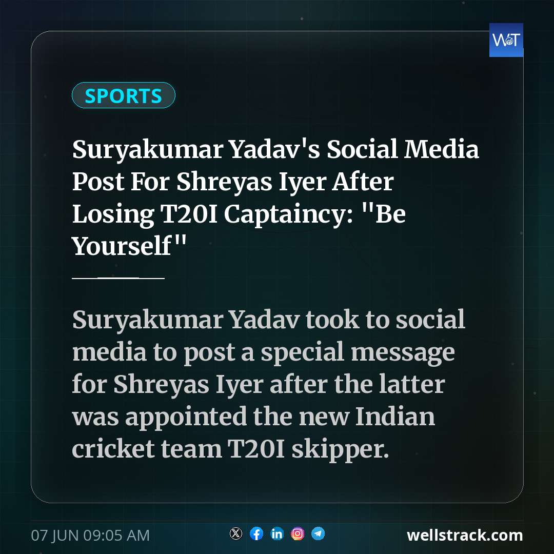 Suryakumar Yadav's Social Media Post For Shreyas Iyer After Losing T20I Captaincy: "Be Yourself"