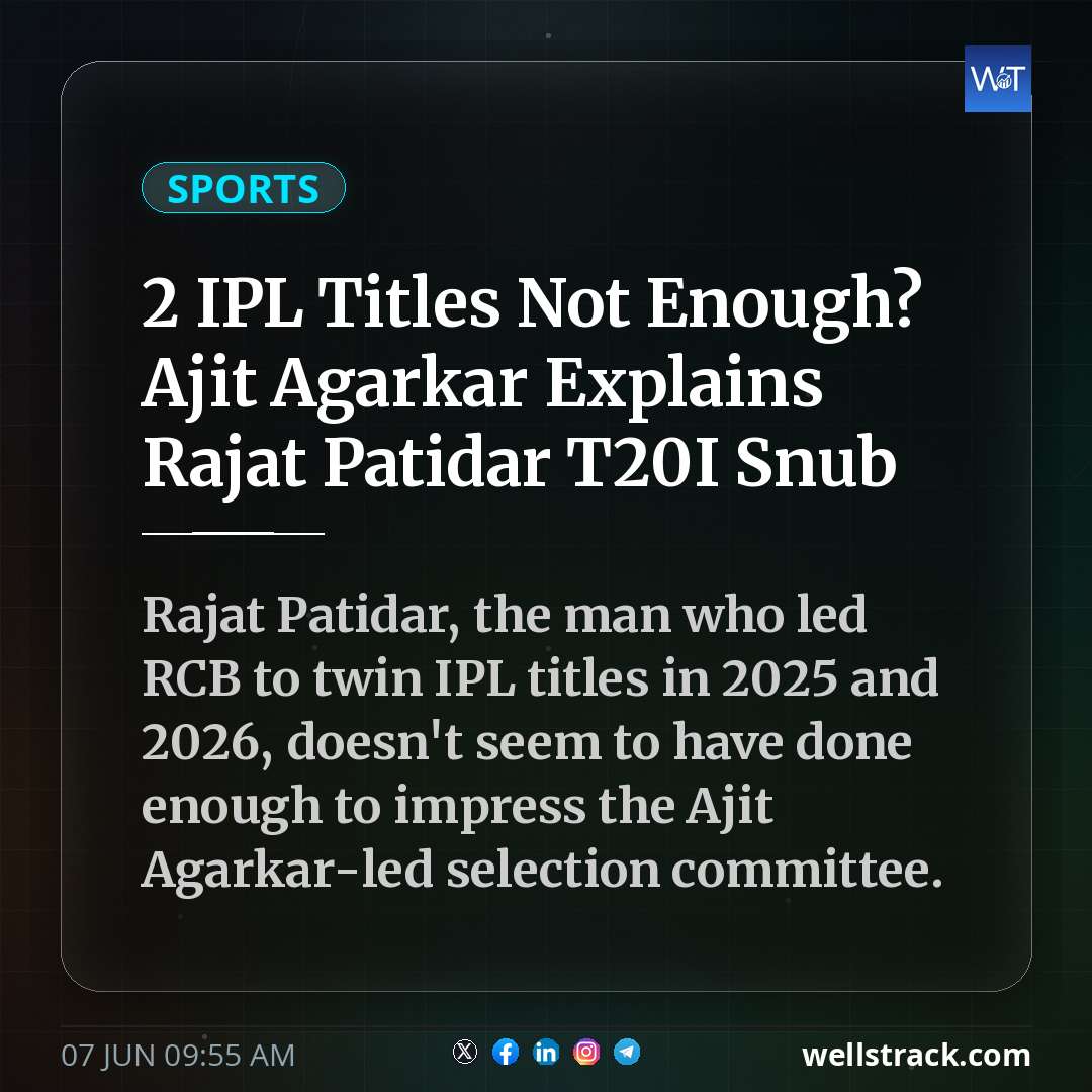 2 IPL Titles Not Enough? Ajit Agarkar Explains Rajat Patidar T20I Snub