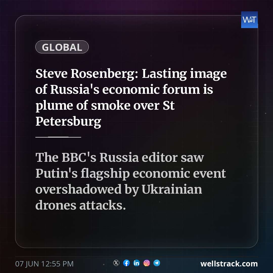 Steve Rosenberg: Lasting image of Russia's economic forum is plume of smoke over St Petersburg