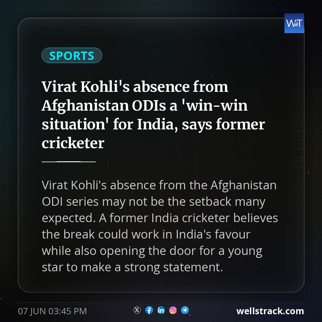 Virat Kohli's absence from Afghanistan ODIs a 'win-win situation' for India, says former cricketer