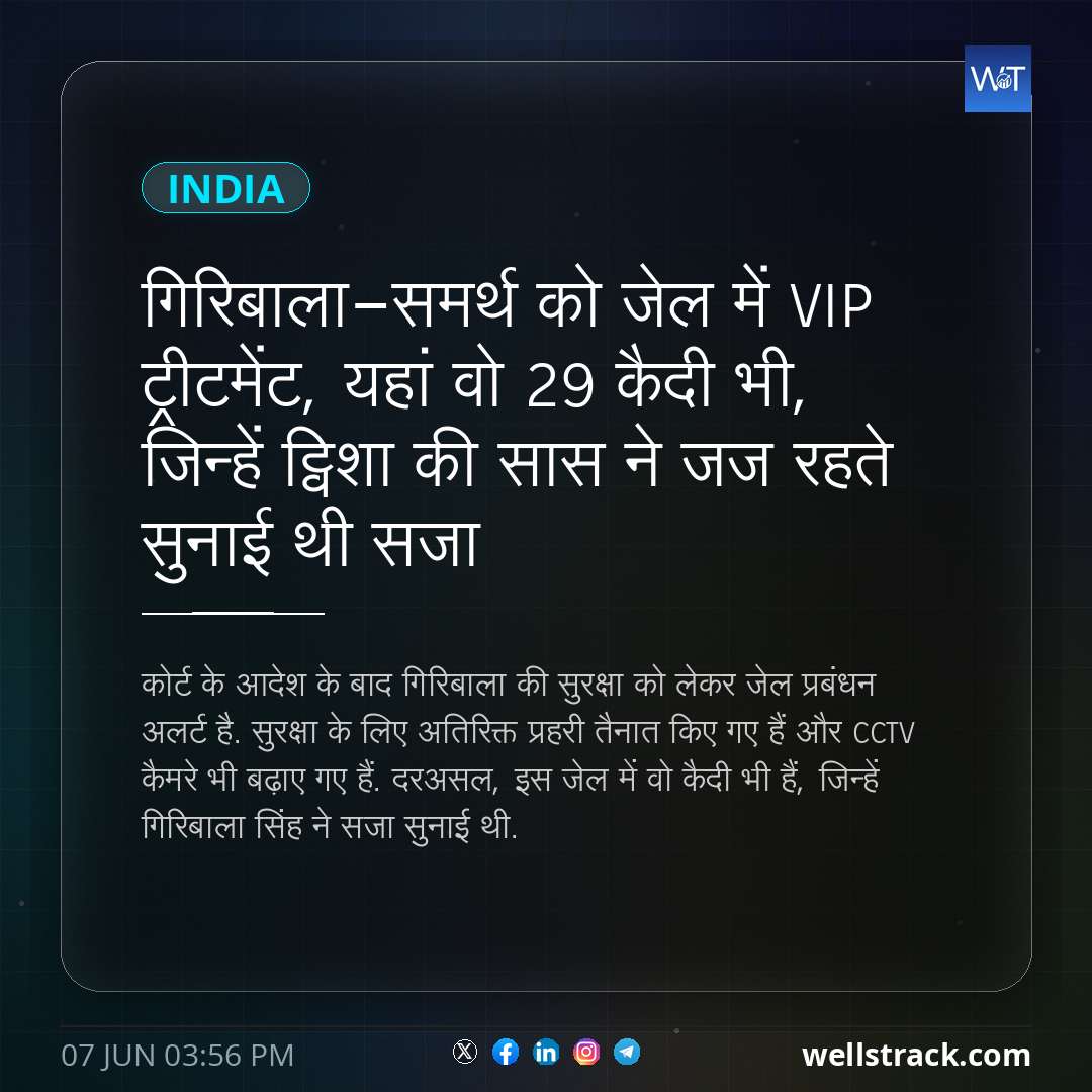 गिरिबाला-समर्थ को जेल में VIP ट्रीटमेंट, यहां वो 29 कैदी भी, जिन्हें ट्विशा की सास ने जज रहते सुनाई थी सजा