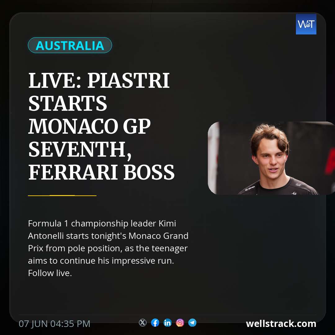 Live: Piastri starts Monaco GP seventh, Ferrari boss returns from hospital