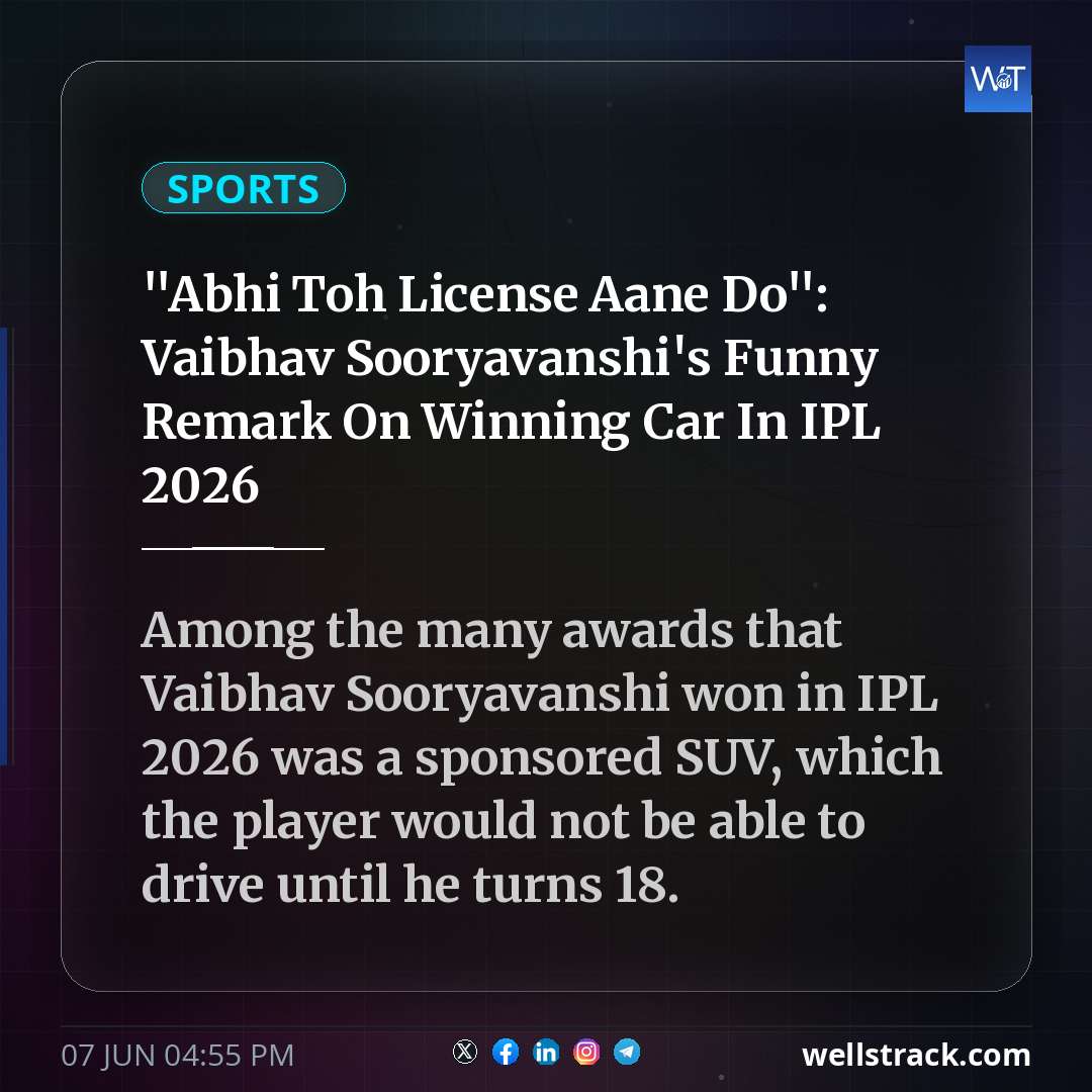 "Abhi Toh License Aane Do": Vaibhav Sooryavanshi's Funny Remark On Winning Car In IPL 2026