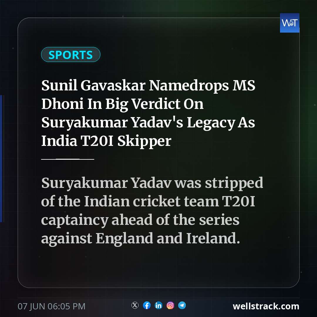 Sunil Gavaskar Namedrops MS Dhoni In Big Verdict On Suryakumar Yadav's Legacy As India T20I Skipper