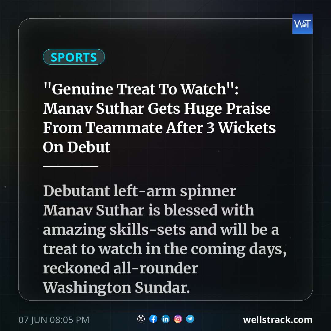 "Genuine Treat To Watch": Manav Suthar Gets Huge Praise From Teammate After 3 Wickets On Debut