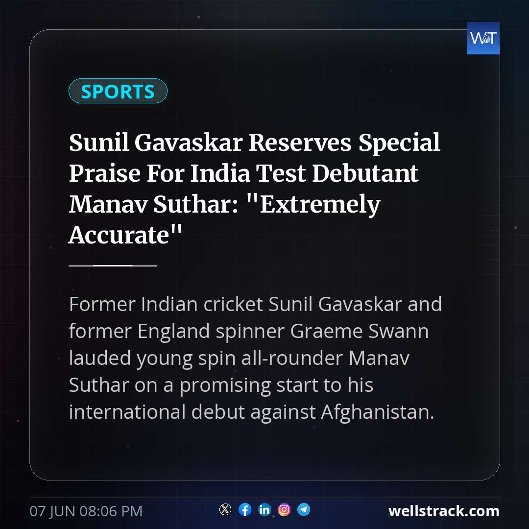 Sunil Gavaskar Reserves Special Praise For India Test Debutant Manav Suthar: "Extremely Accurate"