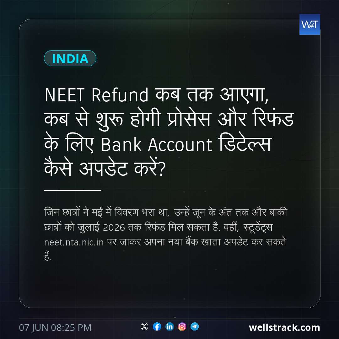 NEET Refund कब तक आएगा, कब से शुरू होगी प्रोसेस और रिफंड के लिए Bank Account डिटेल्स कैसे अपडेट करें?
