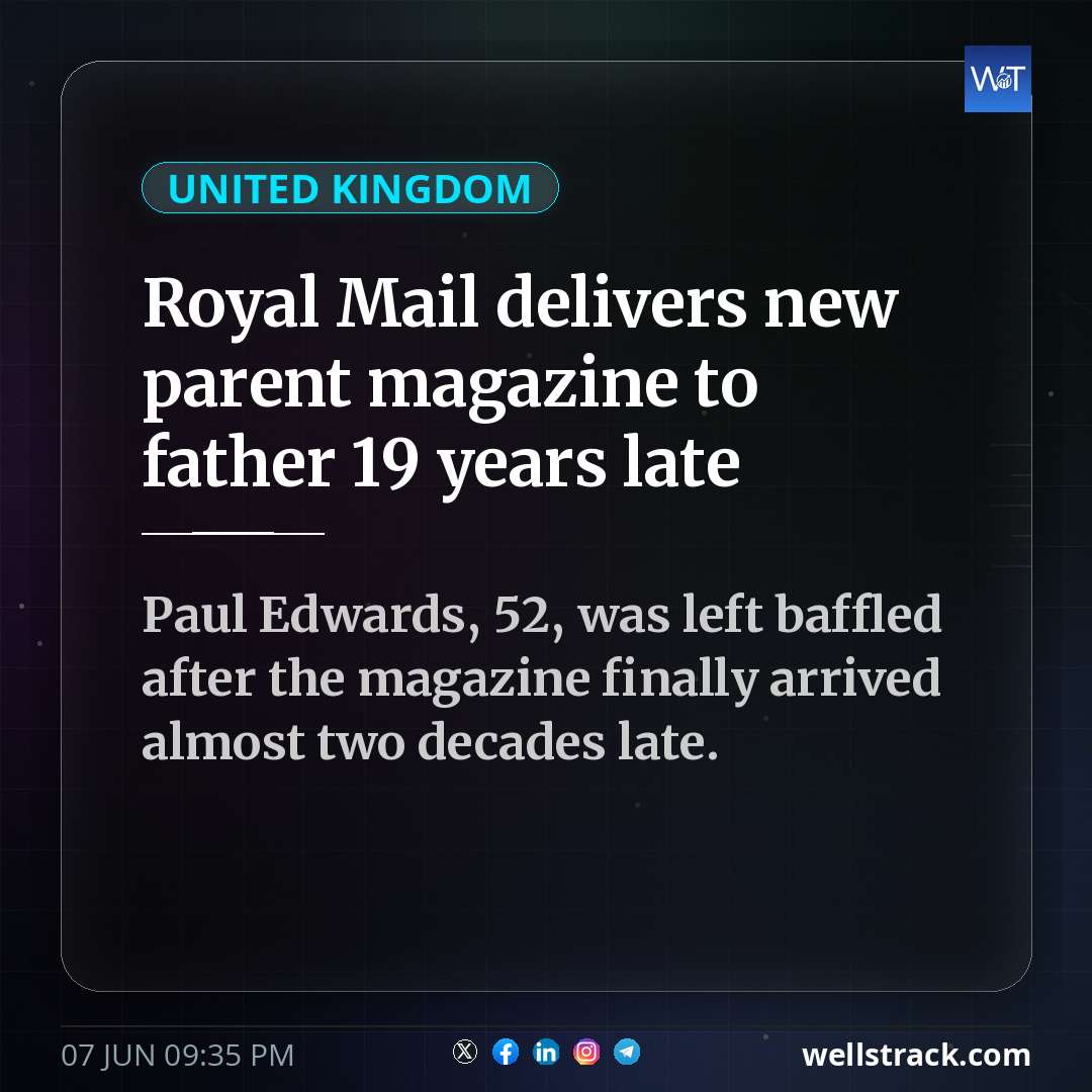 Royal Mail delivers new parent magazine to father 19 years late