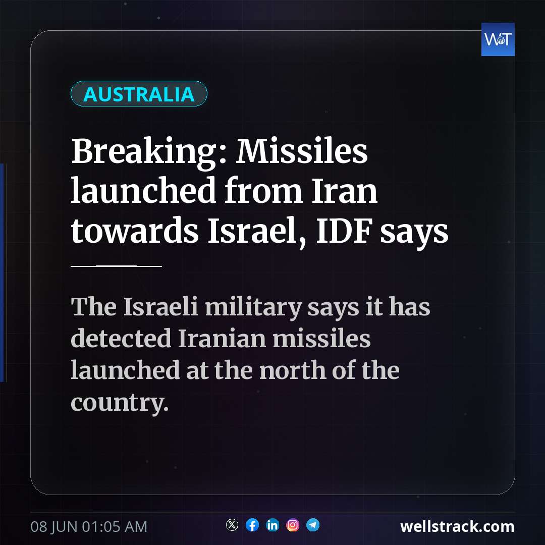 Breaking: Missiles launched from Iran towards Israel, IDF says