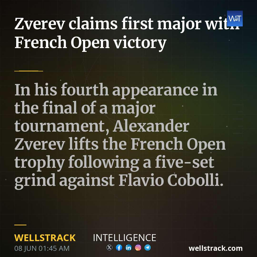 Zverev claims first major with French Open victory — WellsTrack