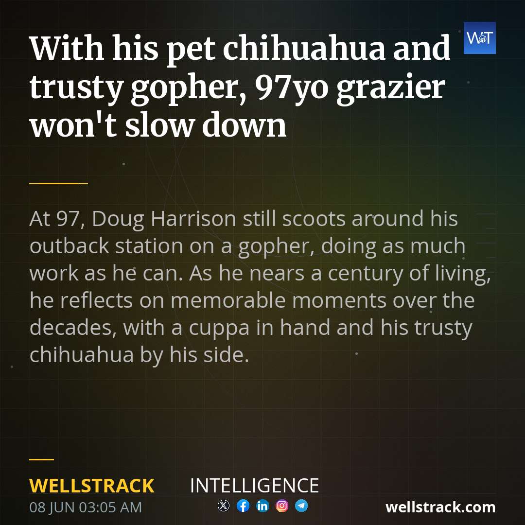 With his pet chihuahua and trusty gopher, 97yo grazier won't slow down