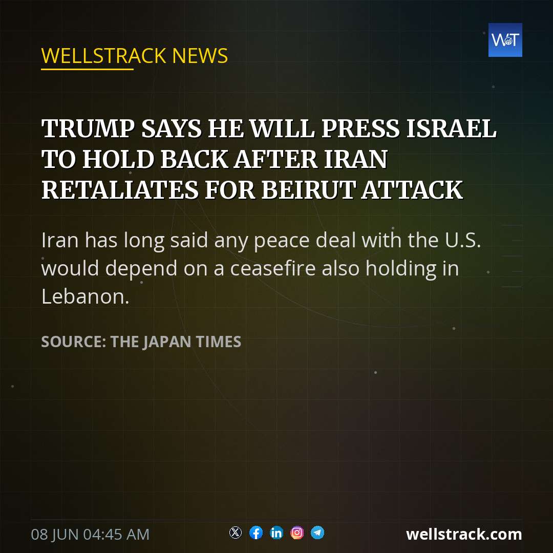 Trump says he will press Israel to hold back after Iran retaliates for Beirut attack