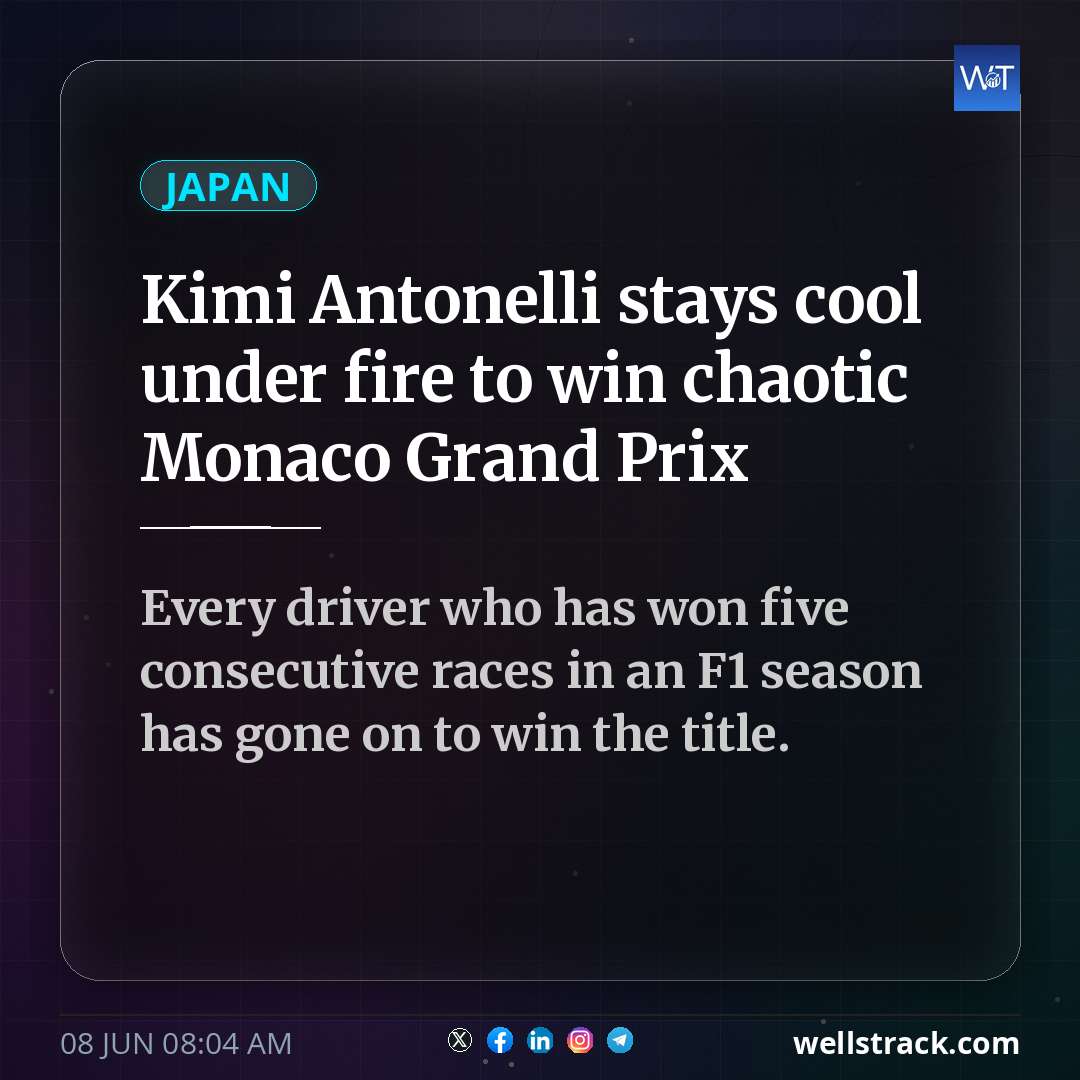 Kimi Antonelli stays cool under fire to win chaotic Monaco Grand Prix