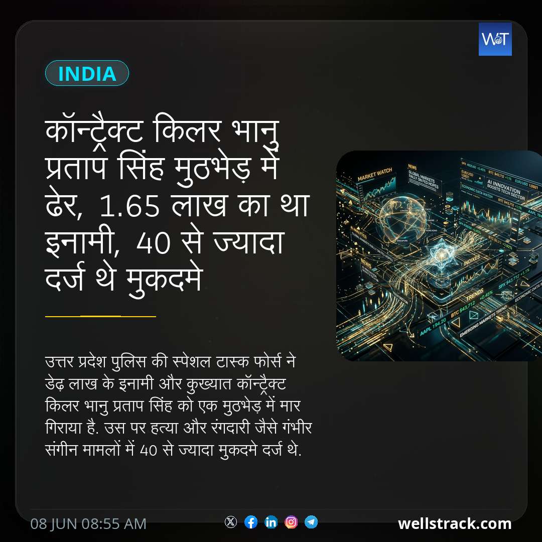 कॉन्ट्रैक्ट किलर भानु प्रताप सिंह मुठभेड़ में ढेर, 1.65 लाख का था इनामी, 40 से ज्यादा दर्ज थे मुकदमे