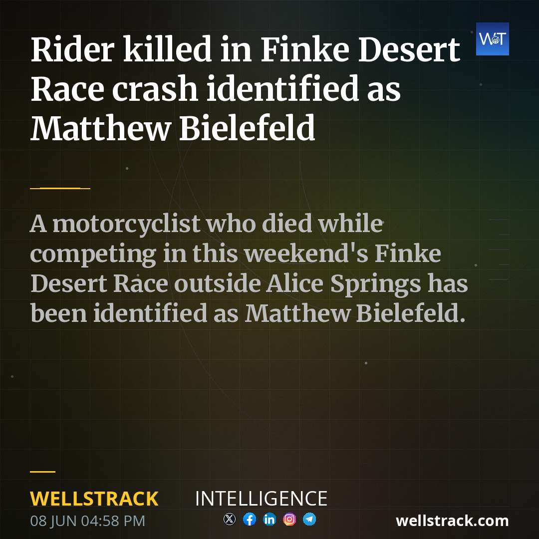 Rider killed in Finke Desert Race crash identified as Matthew Bielefeld
