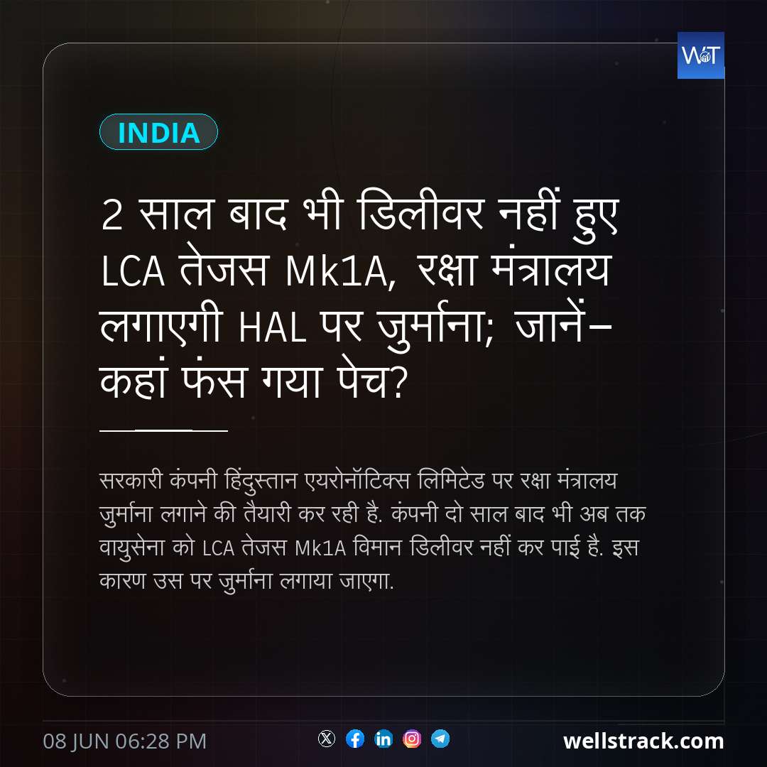 2 साल बाद भी डिलीवर नहीं हुए LCA तेजस Mk1A, रक्षा मंत्रालय लगाएगी HAL पर जुर्माना; जानें- कहां फंस गया पेच?