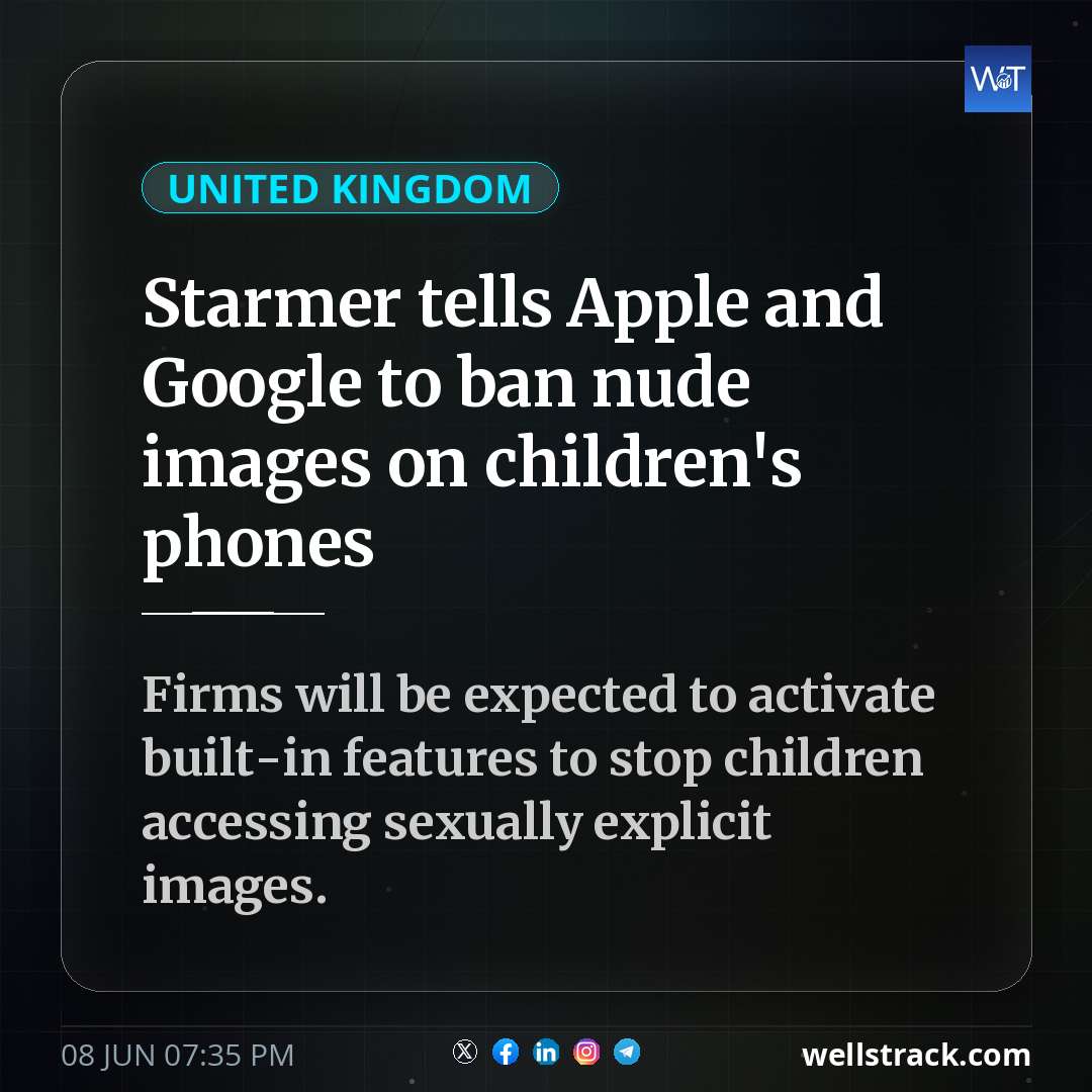 Starmer tells Apple and Google to ban nude images on children's phones