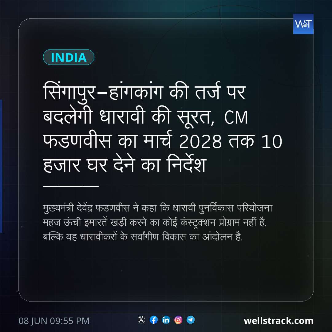 सिंगापुर-हांगकांग की तर्ज पर बदलेगी धारावी की सूरत, CM फडणवीस का मार्च 2028 तक 10 हजार घर देने का निर्देश