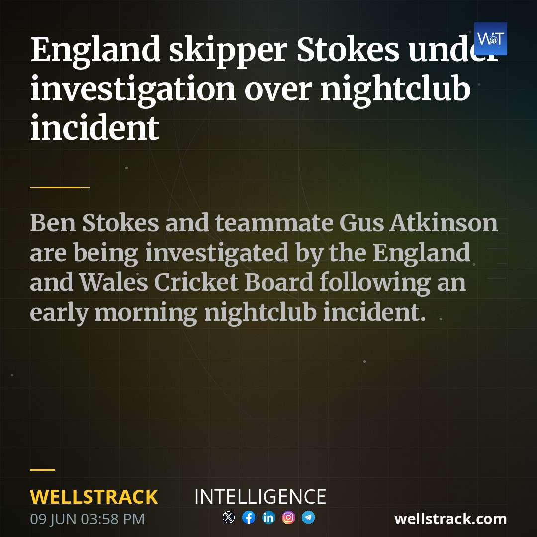 England skipper Stokes under investigation over nightclub incident — WellsTrack