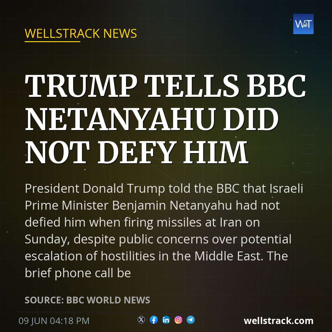 Trump tells BBC Netanyahu did not defy him — WellsTrack