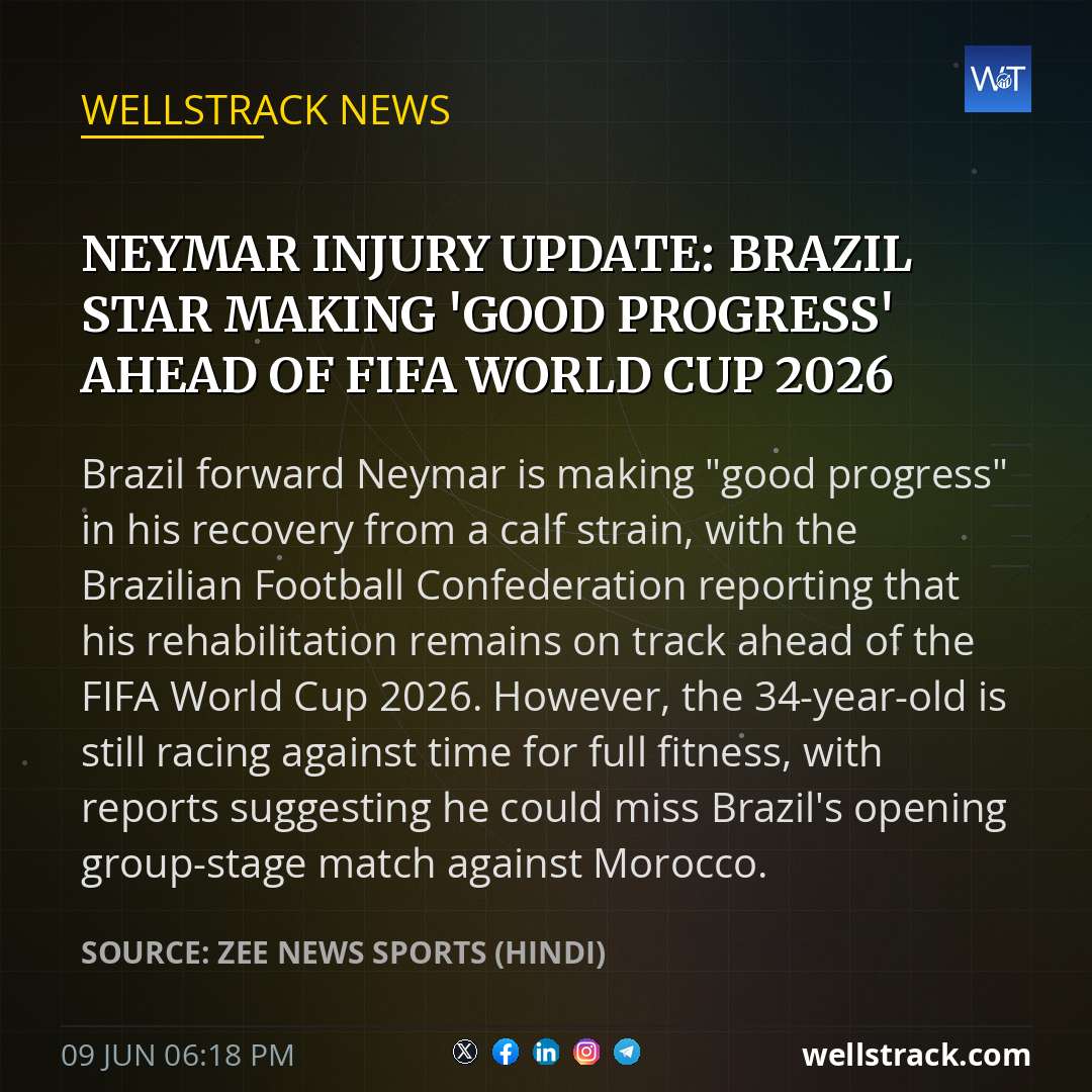 Neymar injury update: Brazil star making 'Good progress' ahead of FIFA World Cup 2026 — WellsTrack