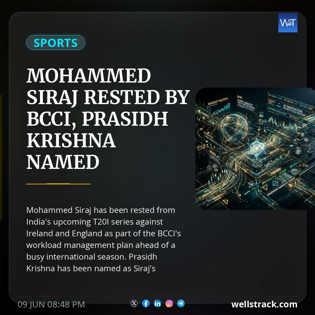 Mohammed Siraj rested by BCCI, Prasidh Krishna named Replacement for England and Ireland Series — WellsTrack