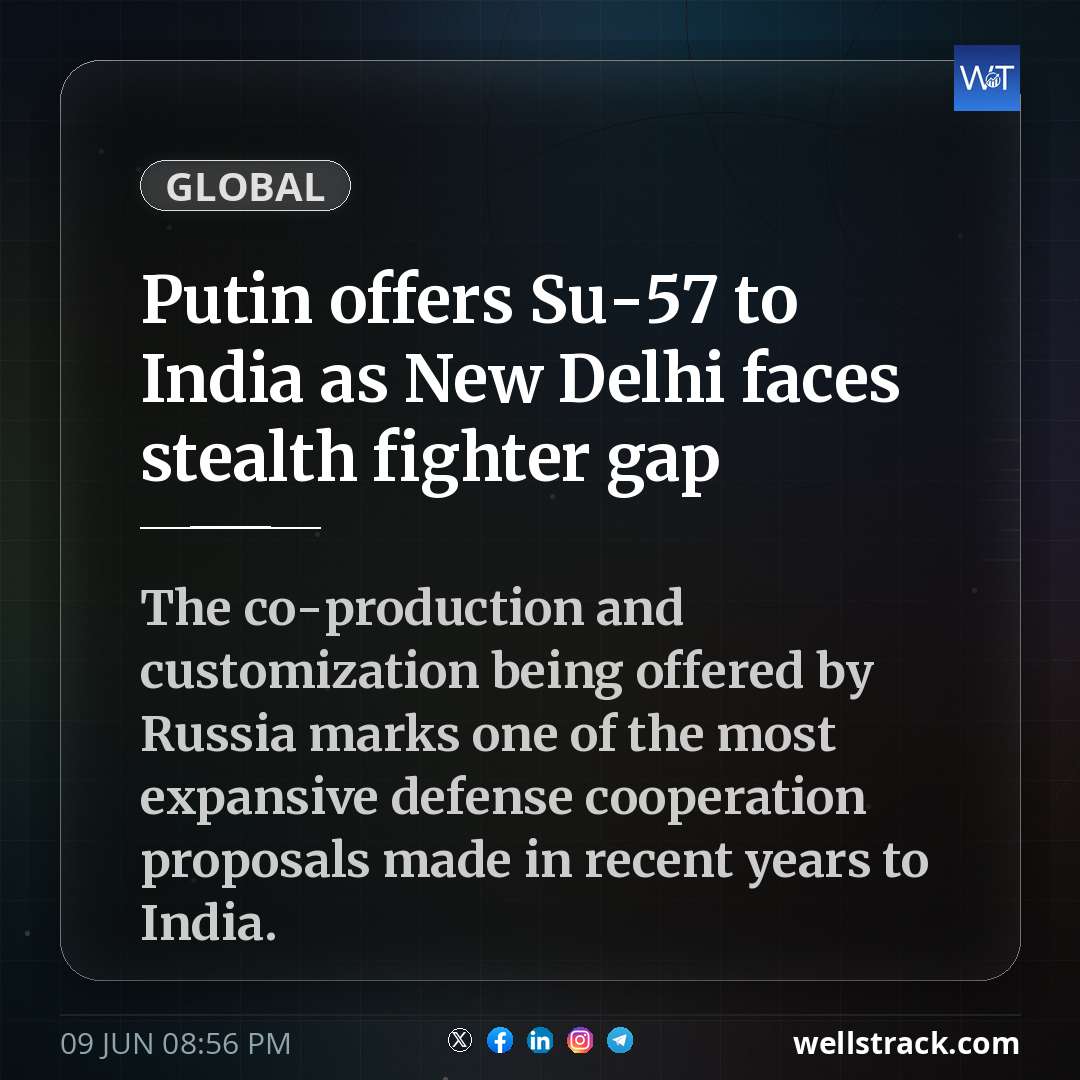 Putin offers Su-57 to India as New Delhi faces stealth fighter gap — WellsTrack
