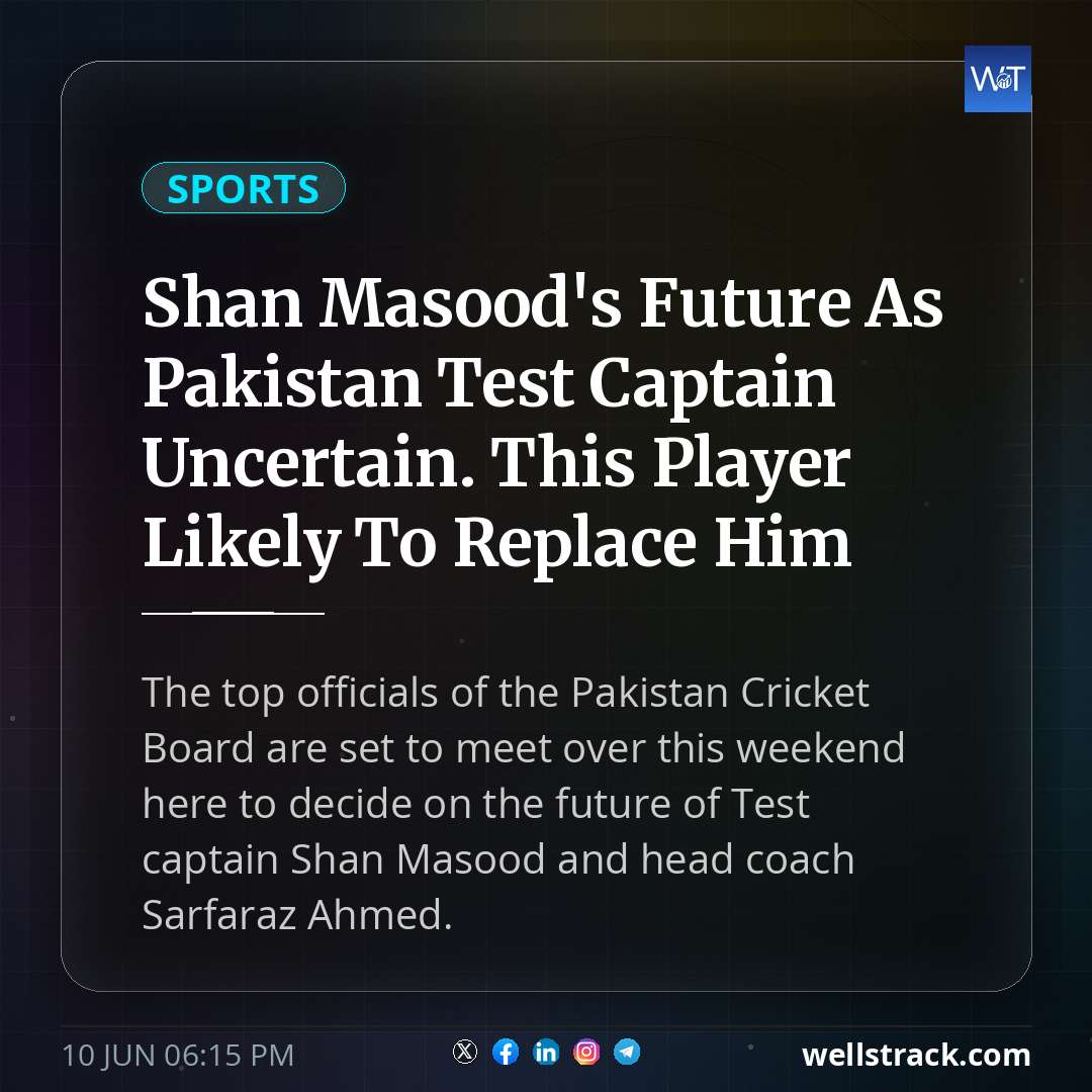 Shan Masood's Future As Pakistan Test Captain Uncertain. This Player Likely To Replace Him — WellsTrack