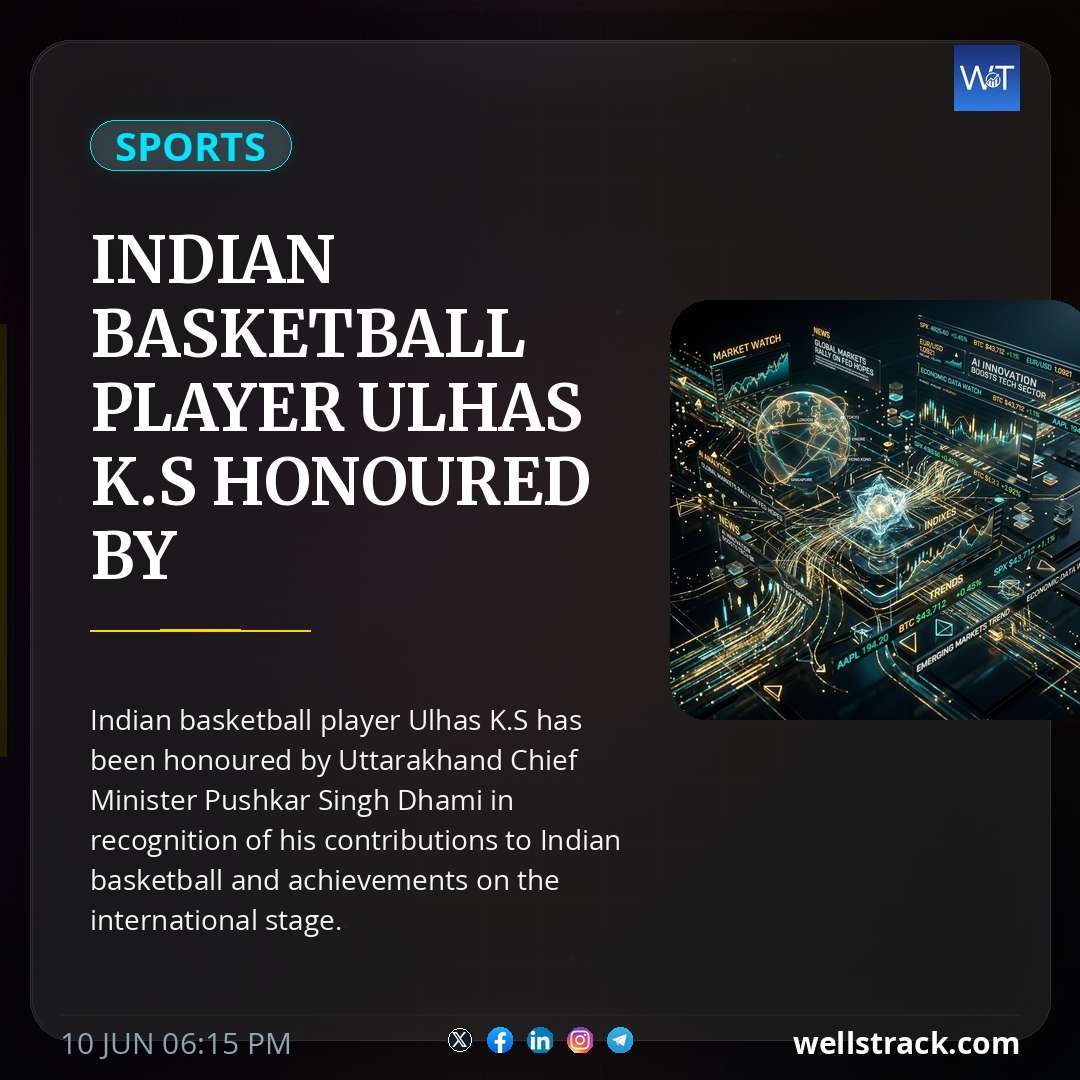 Indian Basketball Player Ulhas K.S Honoured By Uttarakhand Chief Minister Pushkar Singh Dhami For International Achievements — WellsTrack