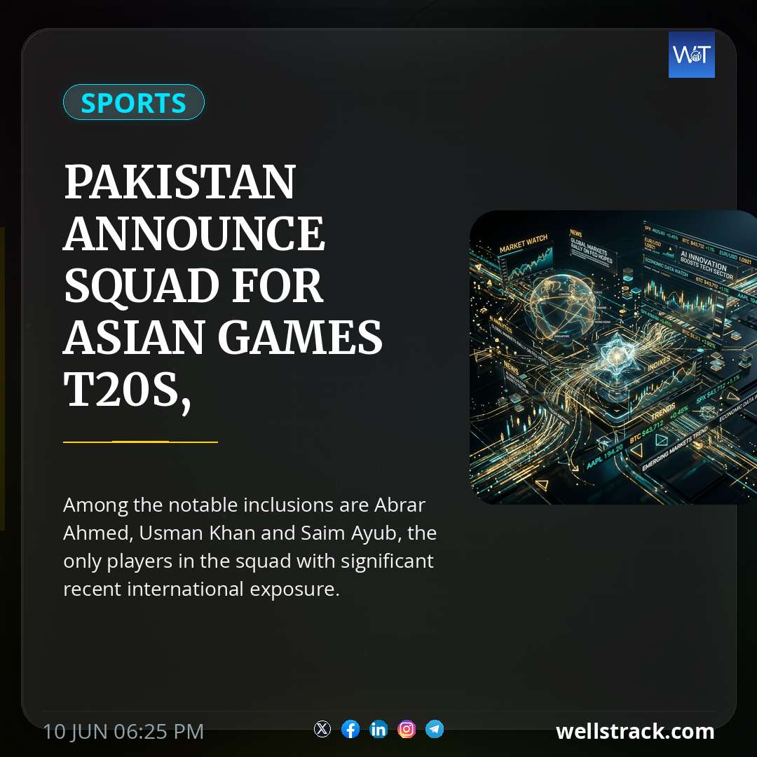 Pakistan Announce Squad For Asian Games T20s, Sahibzada Farham Named Captain — WellsTrack