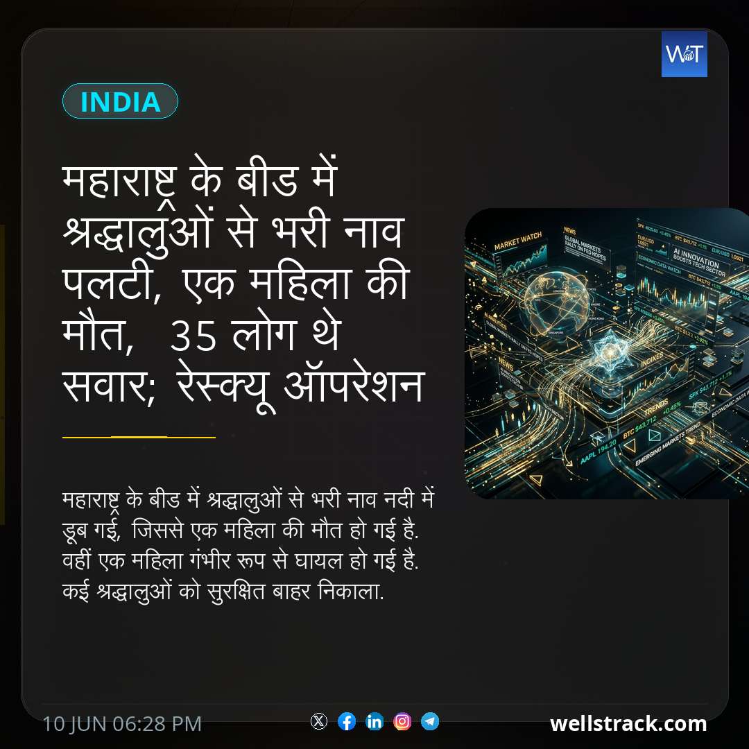 महाराष्ट्र के बीड में श्रद्धालुओं से भरी नाव पलटी, एक महिला की मौत,  35 लोग थे सवार; रेस्क्यू ऑपरेशन जारी — WellsTrack