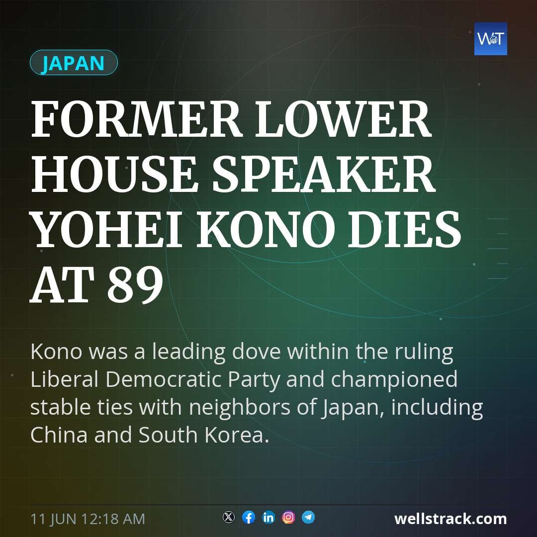 Former Lower House speaker Yohei Kono dies at 89