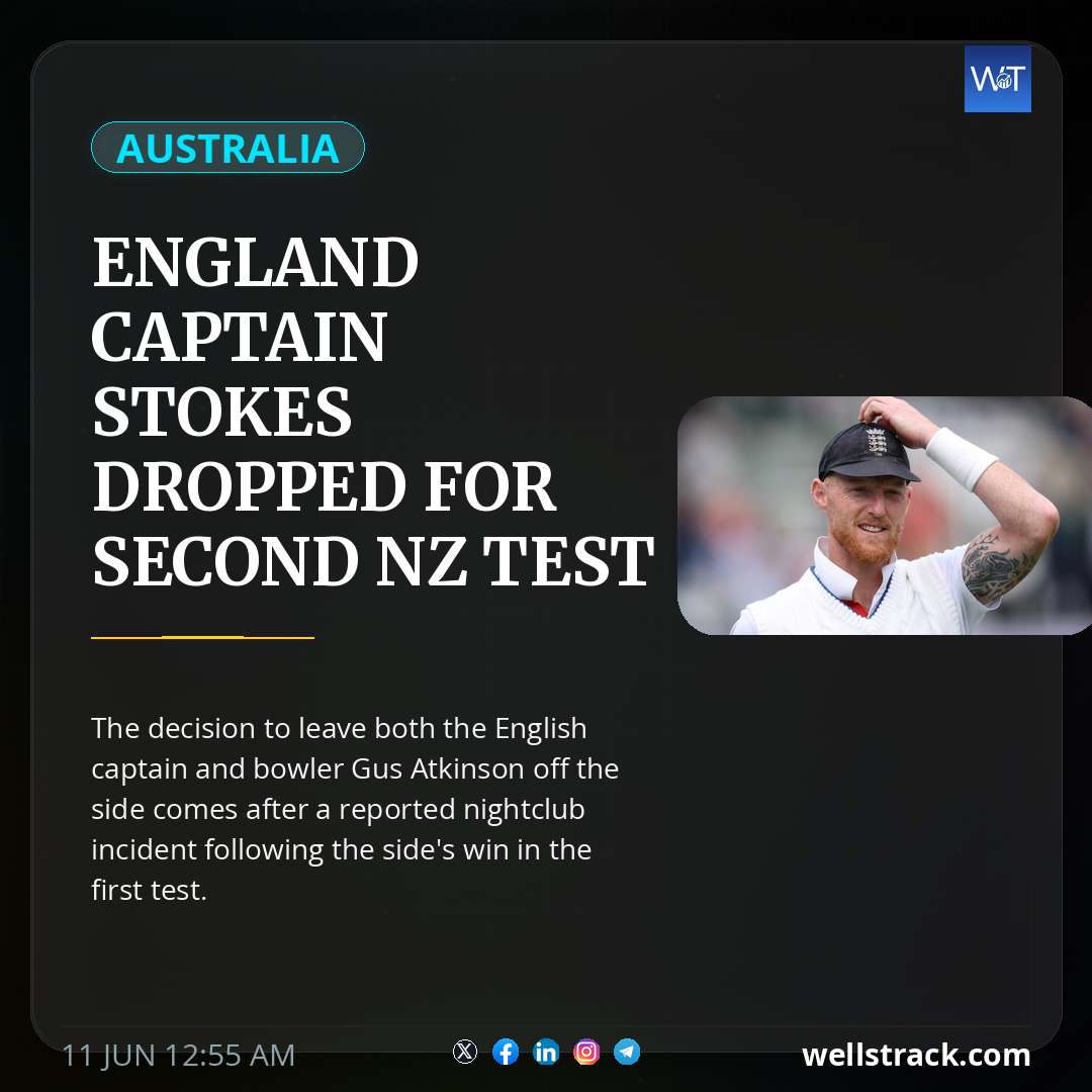 England captain Stokes dropped for second NZ test over nightclub incident — WellsTrack