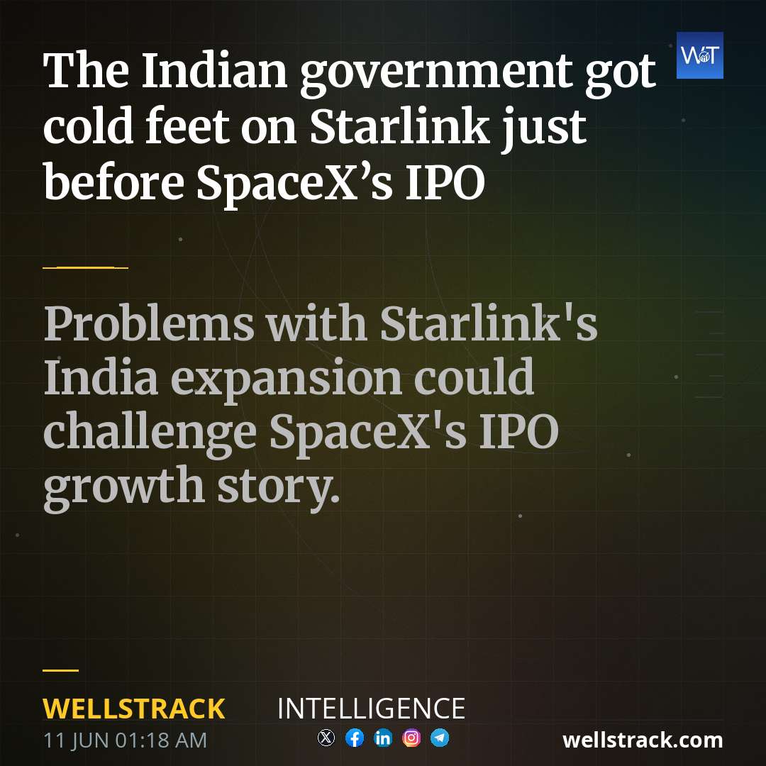 The Indian government got cold feet on Starlink just before SpaceX’s IPO — WellsTrack