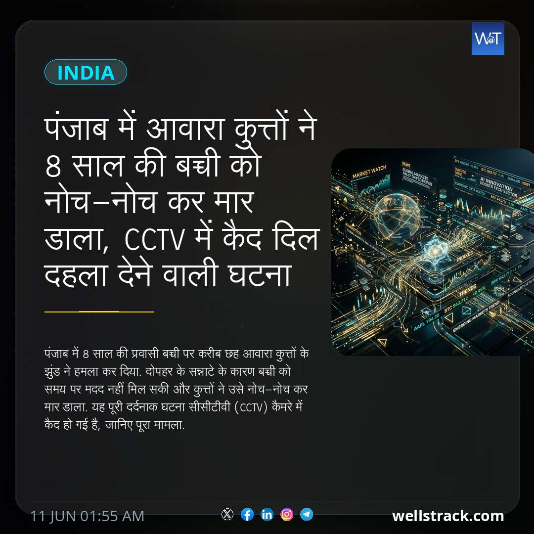 पंजाब में आवारा कुत्तों ने 8 साल की बच्ची को नोच-नोच कर मार डाला, CCTV में कैद दिल दहला देने वाली घटना — WellsTrack