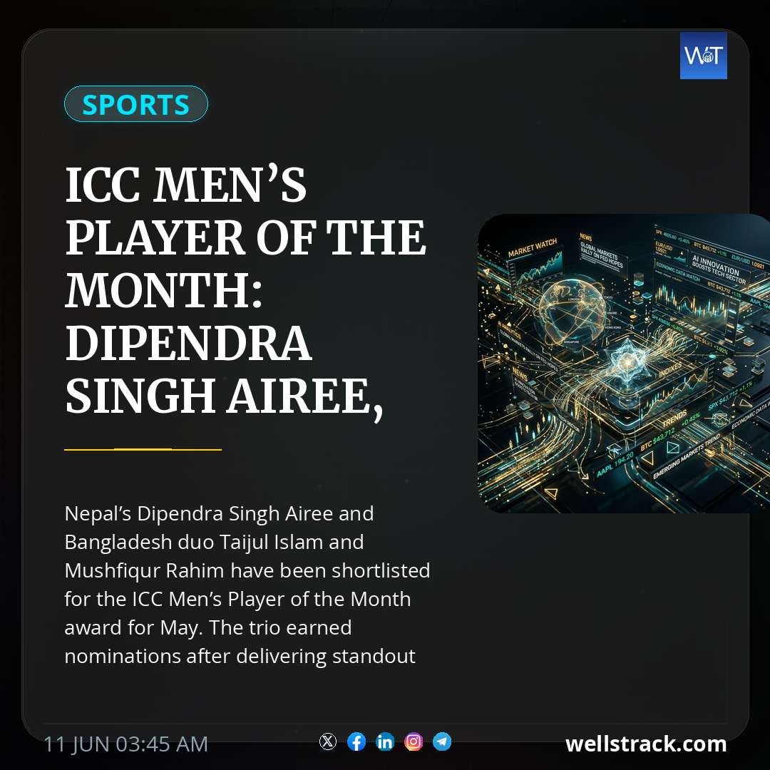 ICC men’s player of the month: Dipendra Singh Airee, Taijul Islam and Mushfiqur Rahim shortlisted after strong performances — WellsTrack