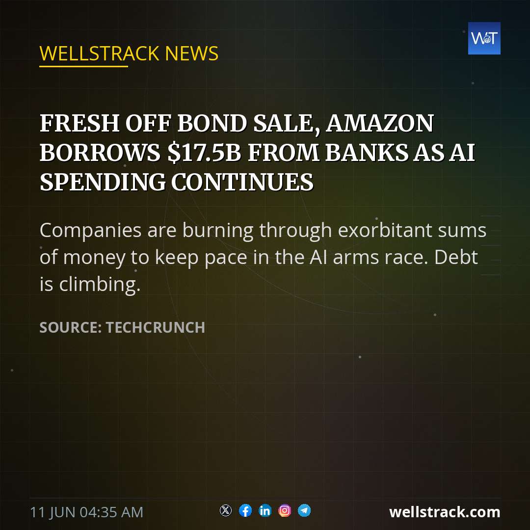 Fresh off bond sale, Amazon borrows $17.5B from banks as AI spending continues — WellsTrack