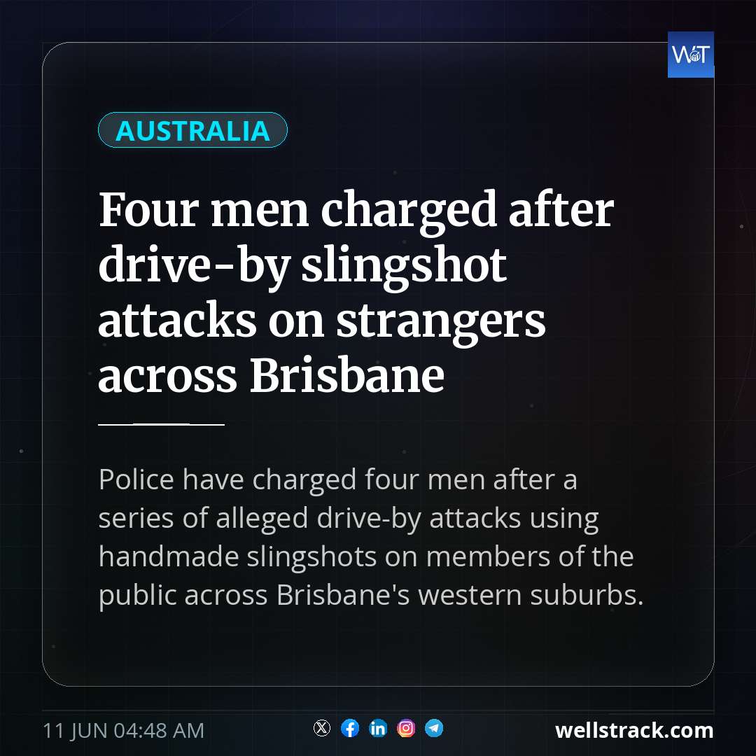 Four men charged after drive-by slingshot attacks on strangers across Brisbane — WellsTrack