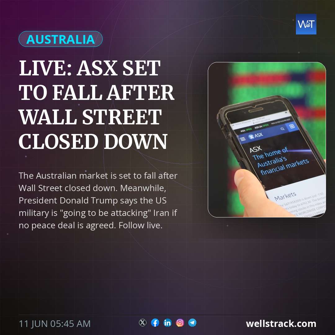 Live: ASX set to fall after Wall Street closed down