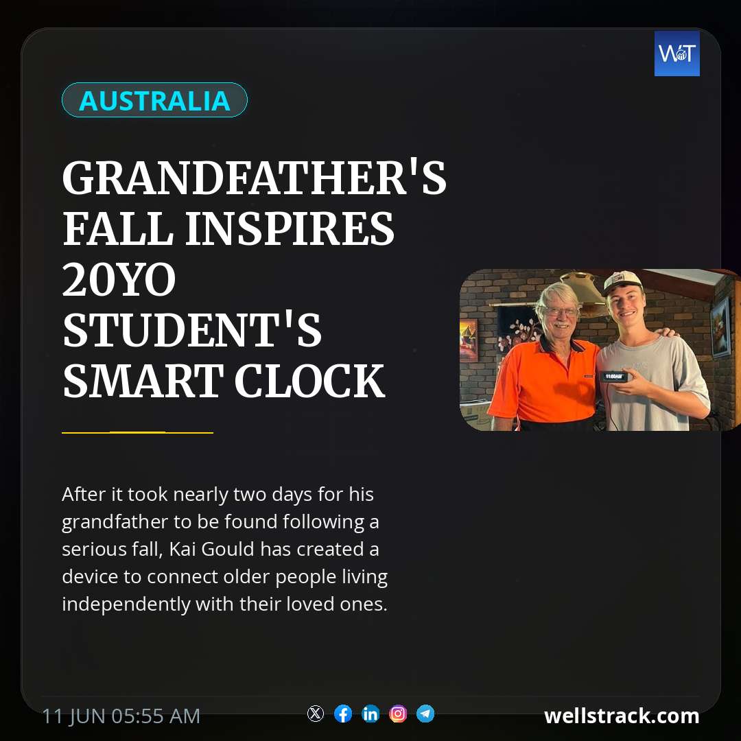 Grandfather's fall inspires 20yo student's smart clock invention