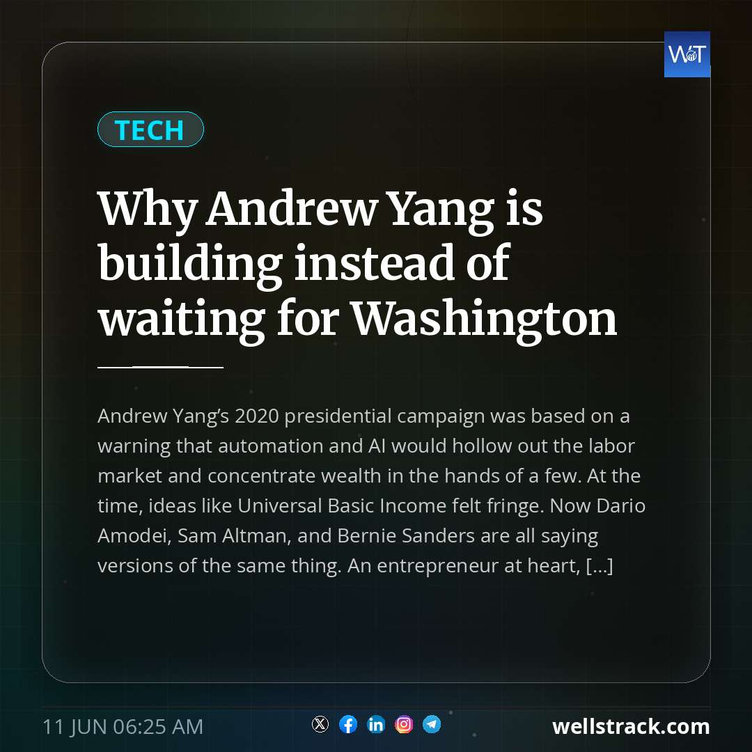 Why Andrew Yang is building instead of waiting for Washington — WellsTrack