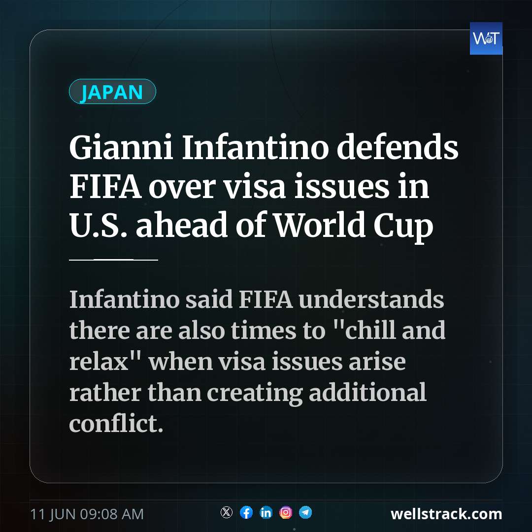 Gianni Infantino defends FIFA over visa issues in U.S. ahead of World Cup — WellsTrack