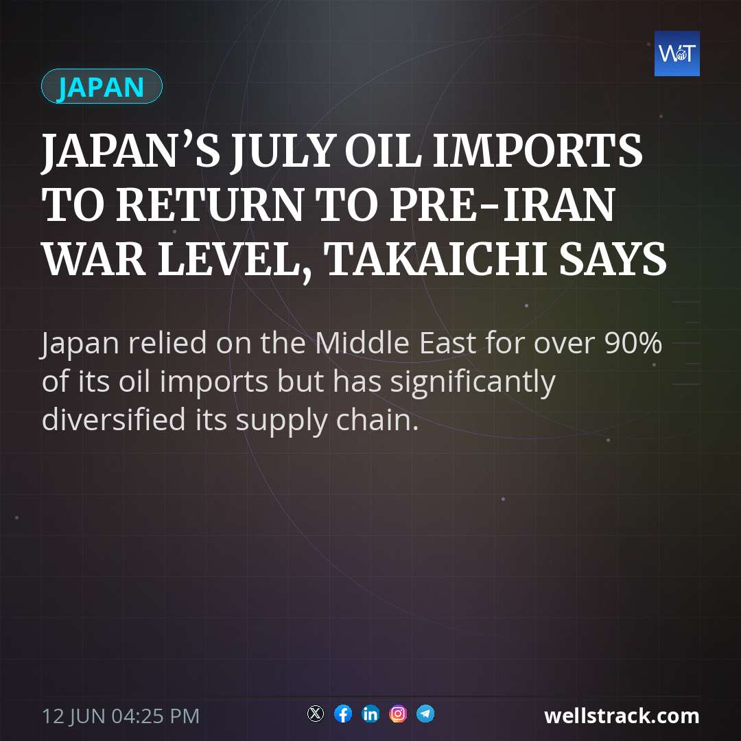 Japan’s July oil imports to return to pre-Iran war level, Takaichi says