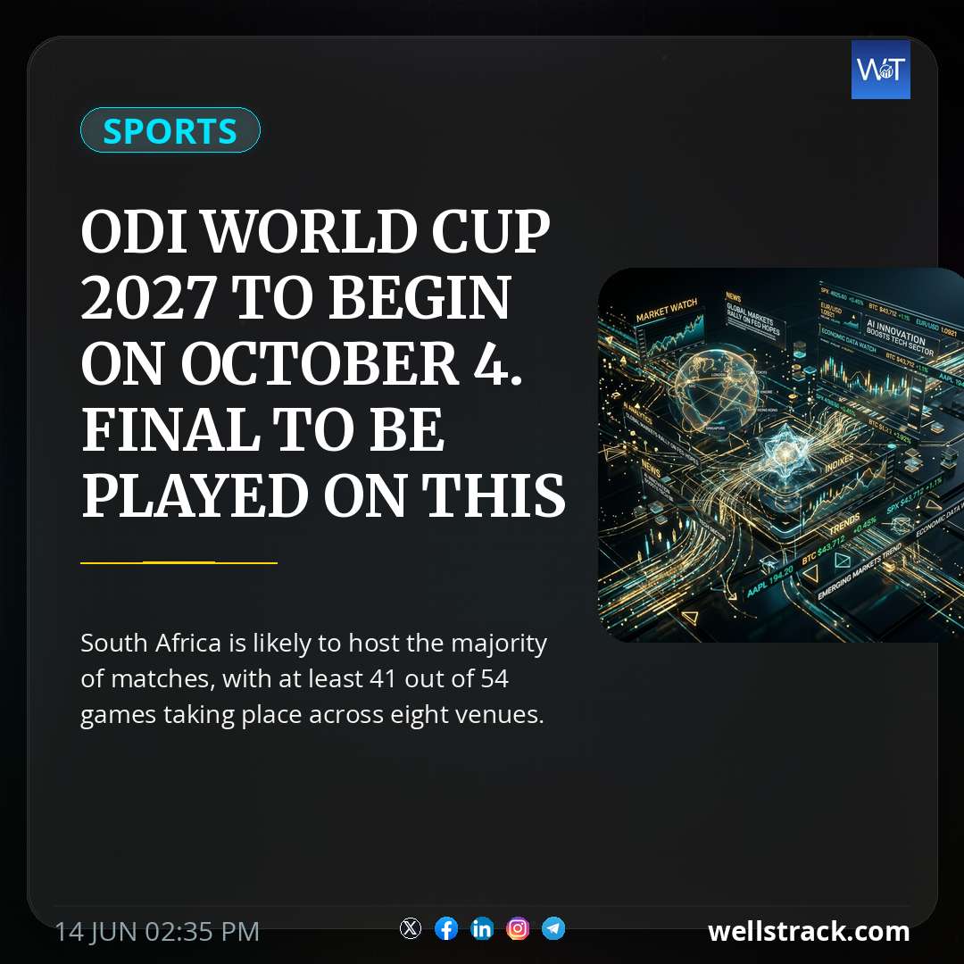 ODI World Cup 2027 To Begin On October 4. Final To Be Played On This Date - Report — WellsTrack