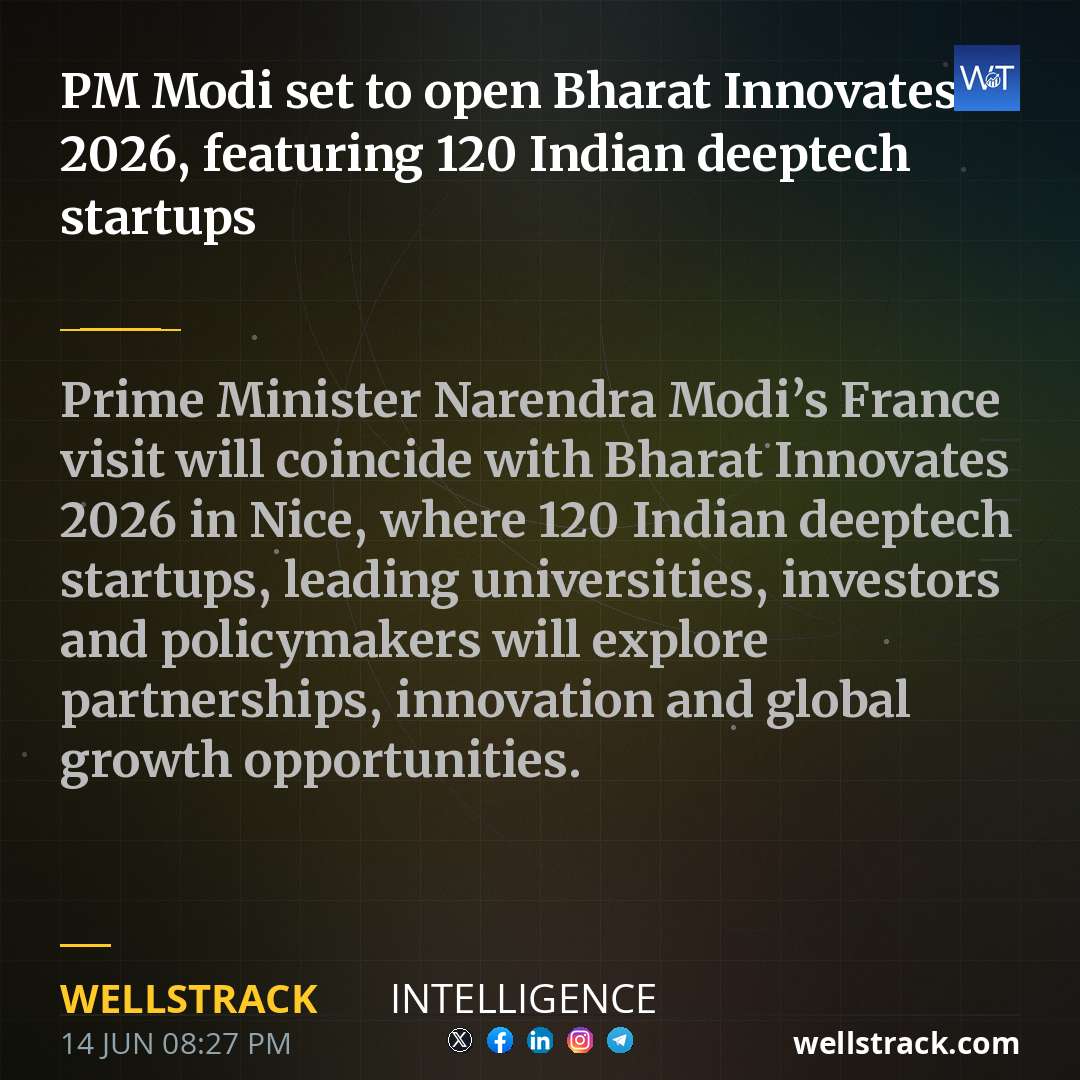 PM Modi set to open Bharat Innovates 2026, featuring 120 Indian deeptech startups — WellsTrack