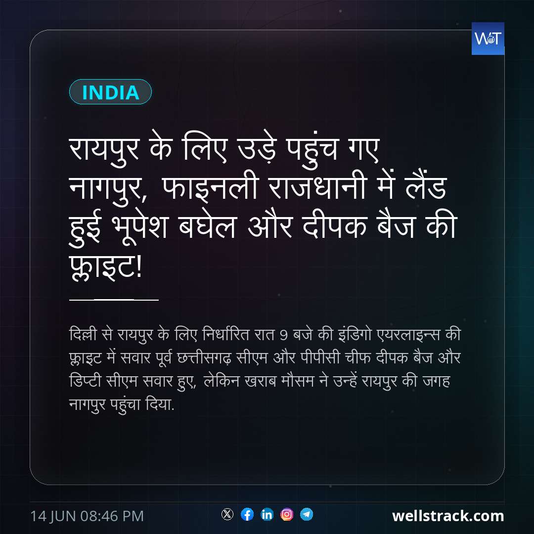 रायपुर के लिए उड़े पहुंच गए नागपुर, फाइनली राजधानी में लैंड हुई भूपेश बघेल और दीपक बैज की फ्लाइट! — WellsTrack