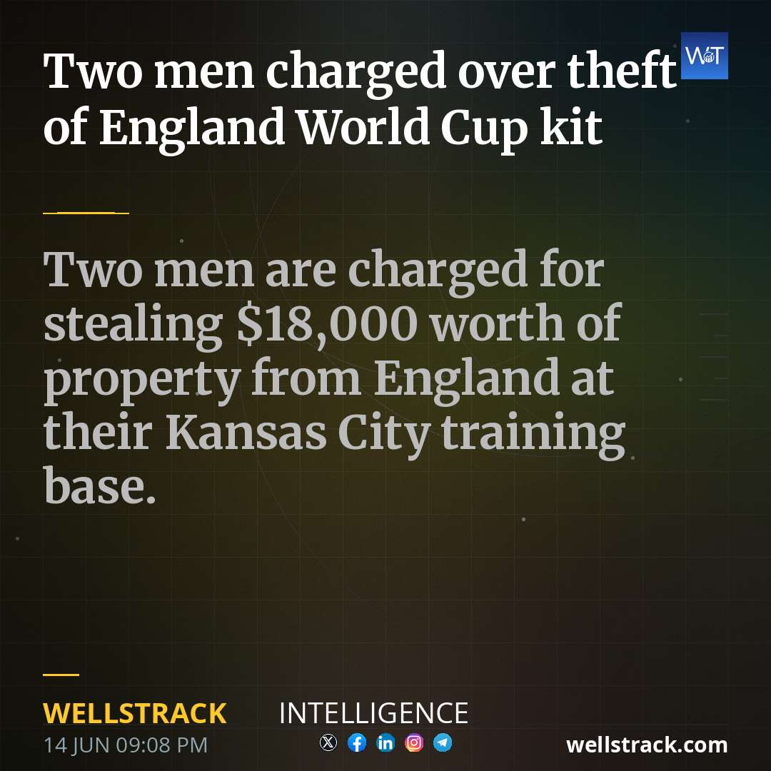 Two men charged over theft of England World Cup kit — WellsTrack
